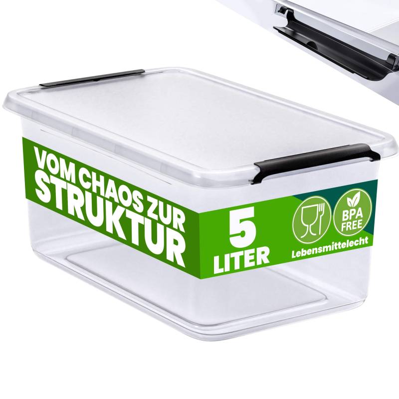 Aufbewahrungsbox Transparent 30x20x12cm 5L stapelbar von Deuba®