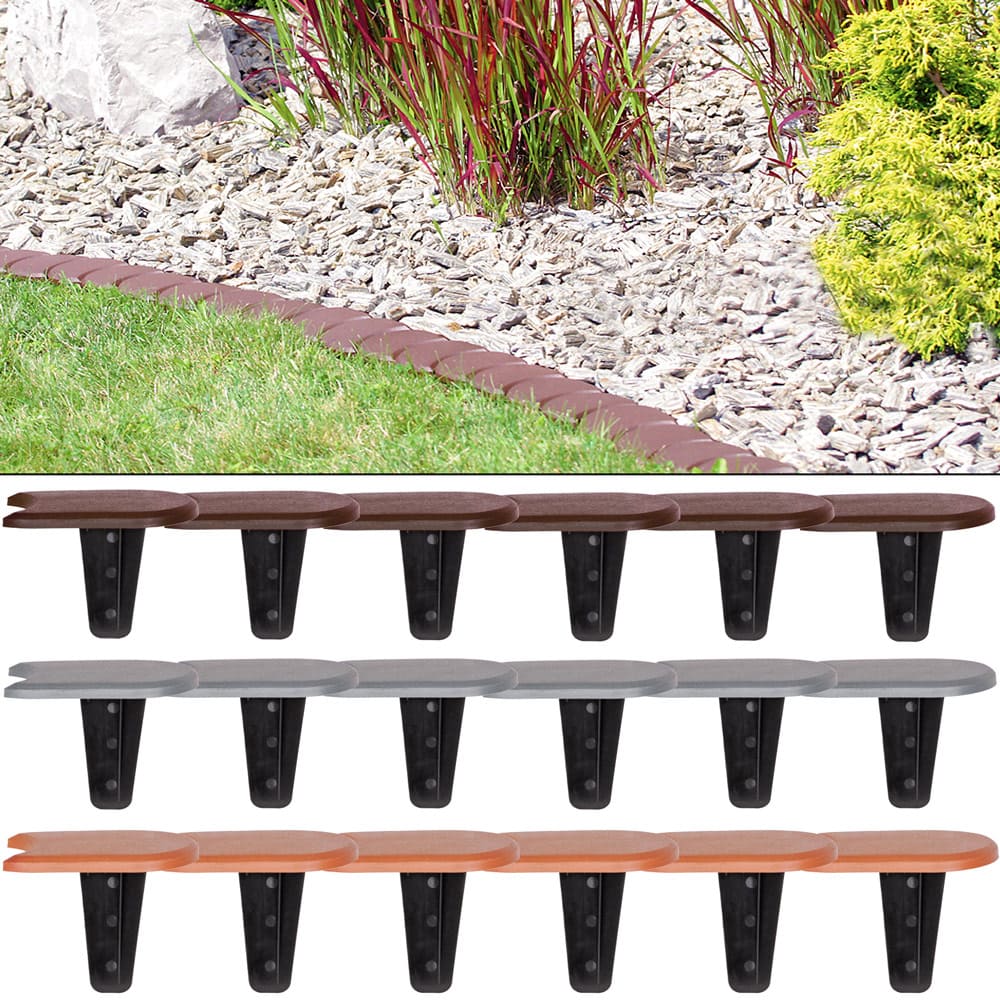 Beeteinfassung 4er-Set Grau 15,2m von Deuba®