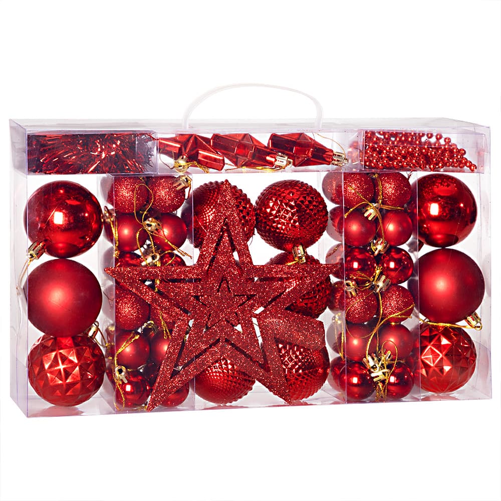 Christbaumschmuck Rot 66-tlg. von Deuba®