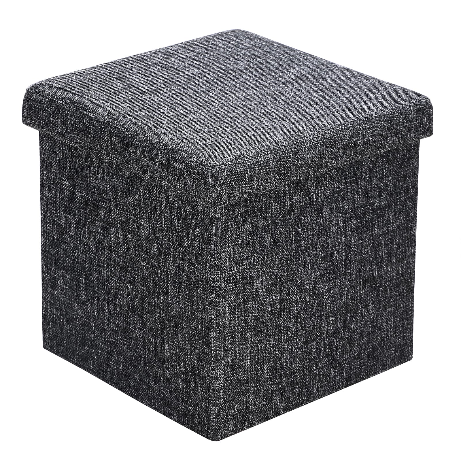 Faltbarer Sitzhocker mit Stauraum dunkelgrau 38x38x38 cm von Casaria®