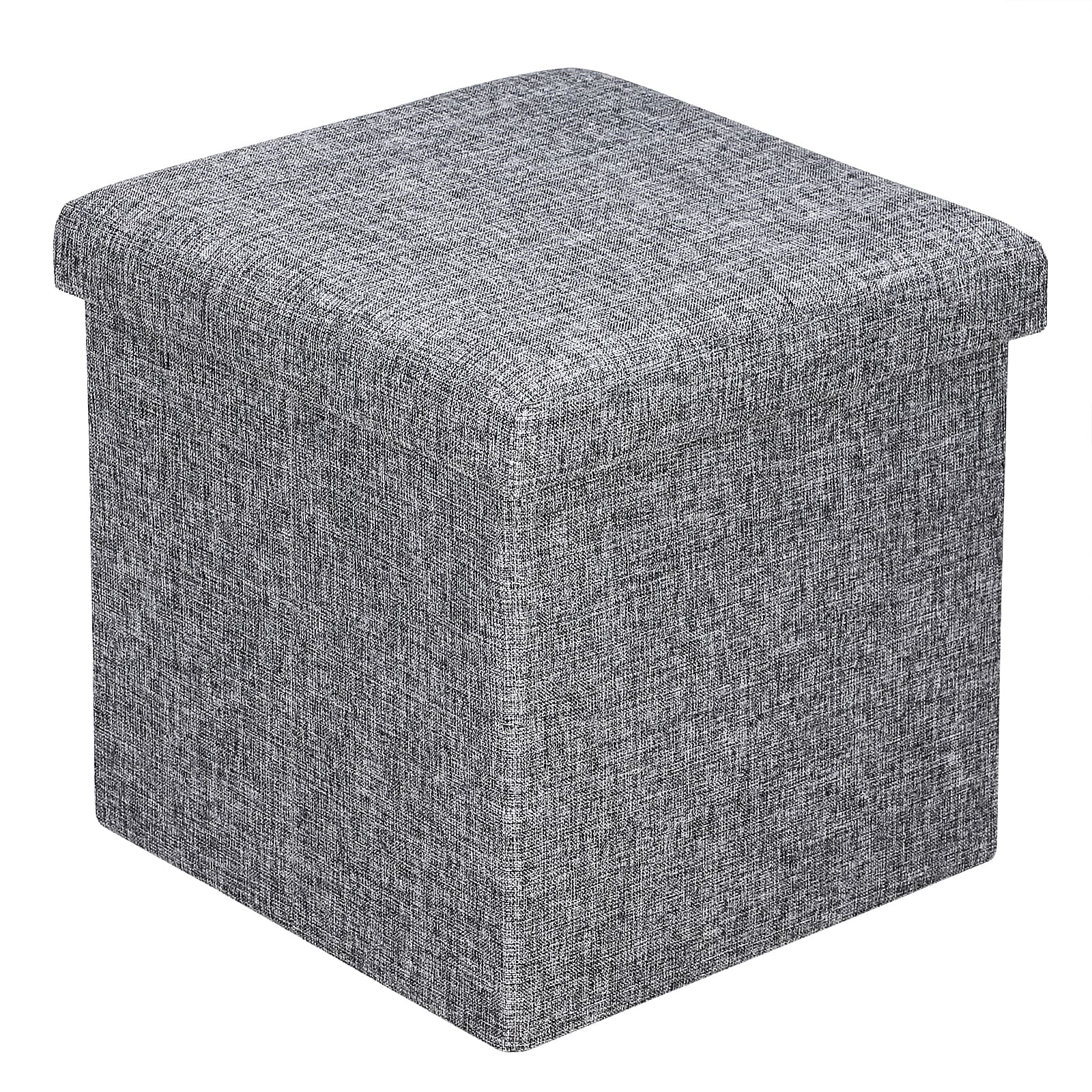 Faltbarer Sitzhocker mit Stauraum grau 38x38x38 cm von Casaria®