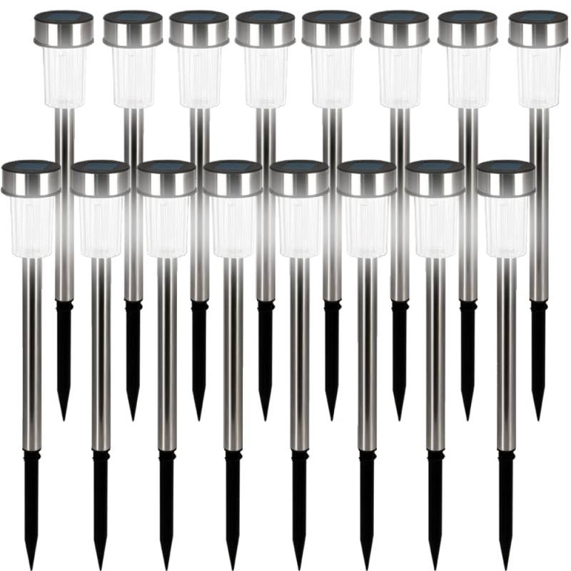 LED Solarleuchte 16er-Set Edelstahl 36,5cm von monzana®