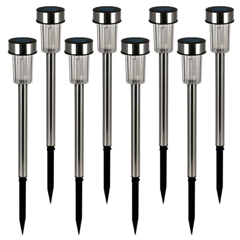 LED Solarleuchte 8er-Set Edelstahl 37cm von monzana®