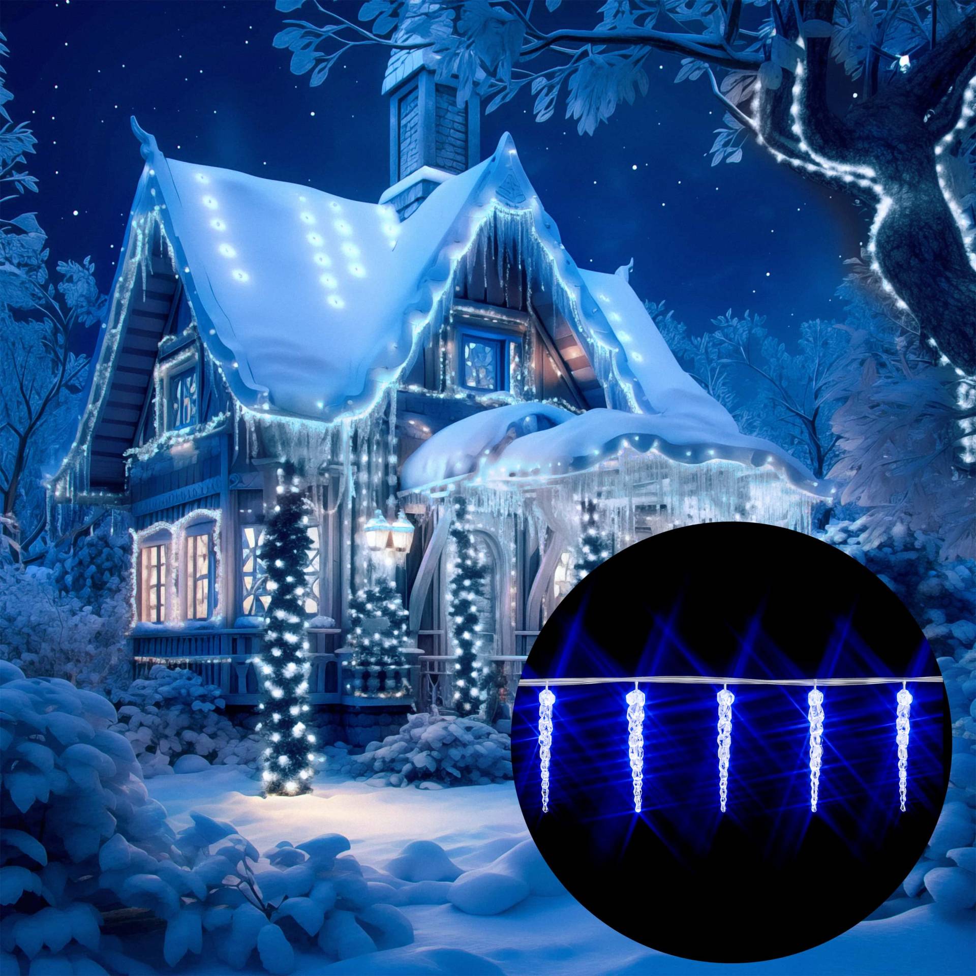 Lichterkette Weihnachten Eiszapfen 80 LEDs 13m von Deuba®