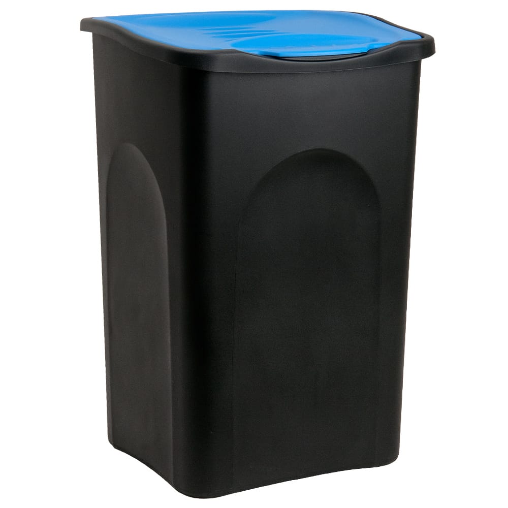 Mülleimer Schwarz/Blau Kunststoff 50L von Stefanplast