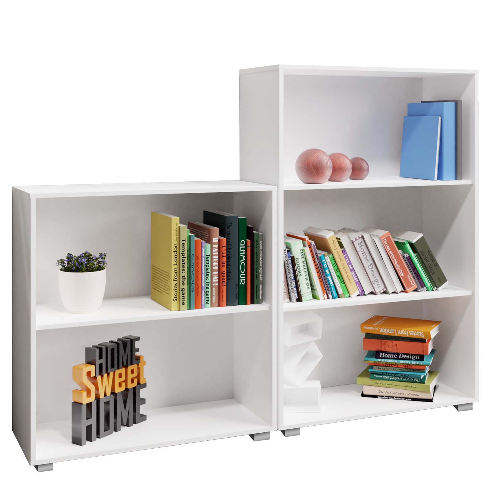 Bücherregal Vela Weiß 2+3 Fächer von Casaria®