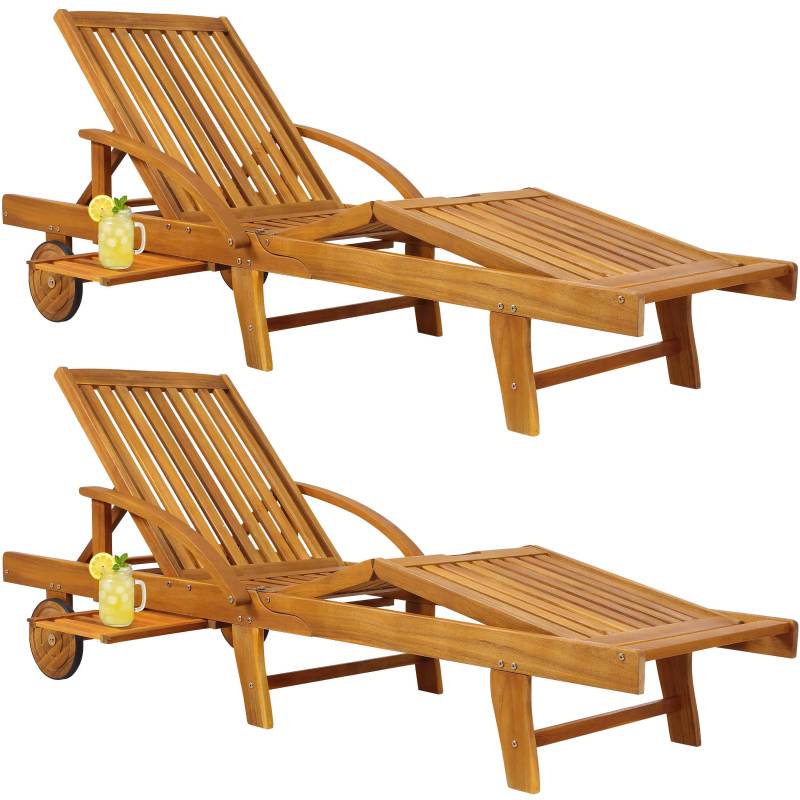 Gartenliege Tami Sun® 2er-Set Akazienholz von Casaria®