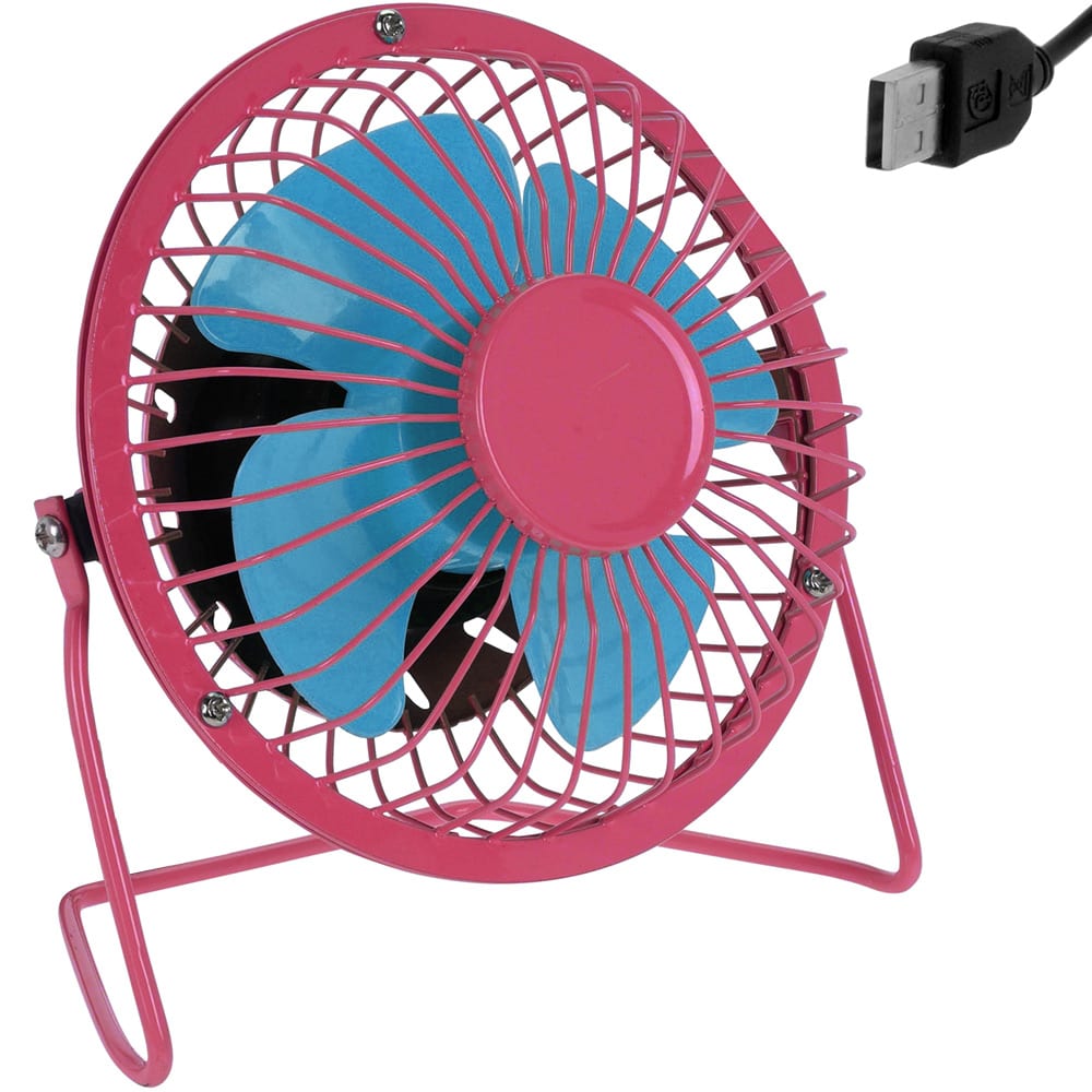 USB Ventilator aus Metall - rosa/blau - Ø 13,5cm von Deuba®