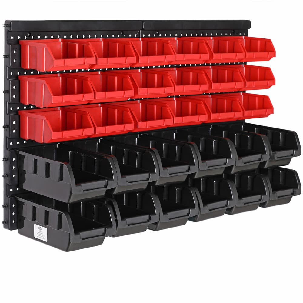 Werkzeugwand Schwarz/Rot 32-tlg mit Stapelboxen von monzana®