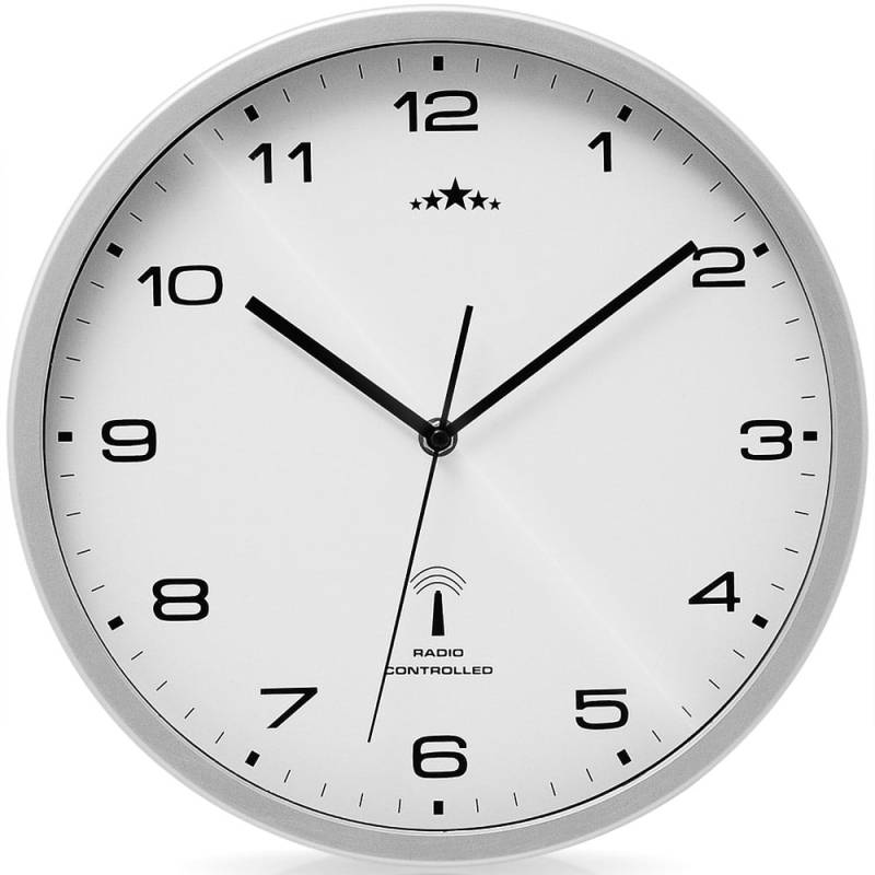 Funkwanduhr Weiß/Silber Ø31cm von monzana®