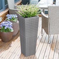 Casaria® Blumenkasten Polyrattan 80x30x30cm 61x24,5x24,5cm 41x21x21cm 3er Set grau von Deuba GmbH & Co.KG