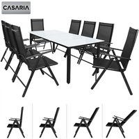 Casaria® Garten-Sitzgruppe Bern 9-tlg. Anthrazit Alu Milchglas von Deuba GmbH & Co.KG