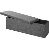 Casaria® Sitzbank Dunkelgrau 115x38x38cm mit Stauraum faltbar von Casaria