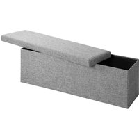 Casaria® Sitzbank Grau 115x38x38cm mit Stauraum faltbar von Casaria