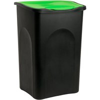 Deuba® Mülleimer Schwarz/Grün Kunststoff 50L von Casaria