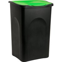 Deuba Mülleimer Schwarz/Grün Kunststoff 50L von Casaria