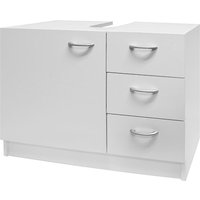 Deuba Waschbeckenunterschrank 3 Schubladen Neapel 63x54x30cm weiß von Casaria