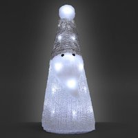 monzana® LED Figur Santa Acryl 31 x 12 x 12cm weiß/grau von Casaria