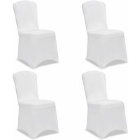 Deuba - 4x Stuhlhussen Stretch Stuhlbezug Universal Stuhl Bezug Hussen Set Weihnachten weiß von Deuba