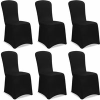 6 x Stuhlhussen Stretch Stuhlbezug Stuhlüberzug Stuhl Bezug Hochzeit Hussen Set schwarz von Deuba