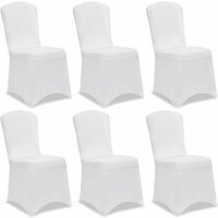 Deuba - 6 x Stuhlhussen Stretch Stuhlbezug Stuhlüberzug Stuhl Bezug Hochzeit Hussen Set weiß von Deuba