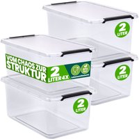 Deuba - Aufbewahrungsbox mit Deckel 2L und 5L Box Kunststoff Kisten lebensmittelecht bpa frei klein Klickverschluss transparent stapelbar Küche von Deuba