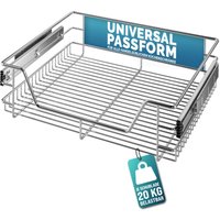 CASARIA® Teleskopschublade Ausziehbare Schublade Küche 30-60cm 20kg Belastbar Verchromt Korbauszug mit Zubehör Haushalt Küchenschrank Kleiderschrank von Deuba