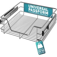 CASARIA® Teleskopschublade Ausziehbare Schublade Küche 30-60cm 20kg Belastbar Verchromt Korbauszug mit Zubehör Haushalt Küchenschrank Kleiderschrank von Deuba