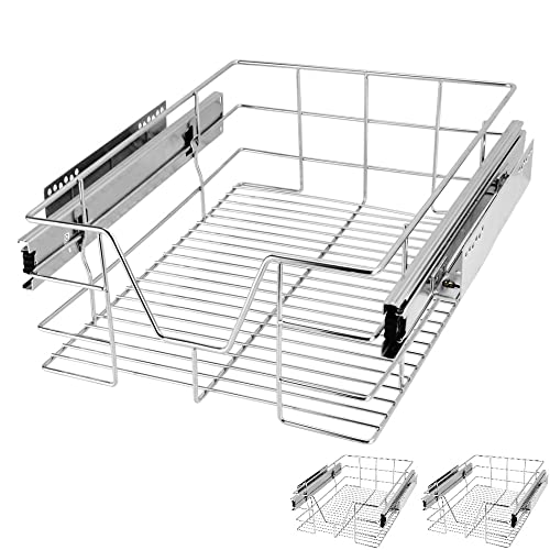 CASARIA® Teleskopschublade 3er Set 40cm Verchromt 25kg Belastbar Korbauszug Vollauszug Zubehör Haushalt Kleiderschrank Küchenschublade Schrankauszug von Deuba