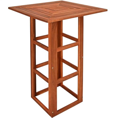 Casaria® Stehtisch Holz 110 cm Hoch 75 x 75 cm Eckig Massiv Rustikal Indoor Outdoor Bistrotisch Biertisch Gartentisch Biertisch Partytisch Bartisch von Deuba
