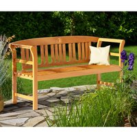 Casaria® Gartenbank Rose Holz Wetterfest FSC®-zertifiziert 400kg Belastbar Armlehne 3-Sitzer 158x43x82cm Garten Balkon Terrasse Bank Eukalyptus Braun von Deuba