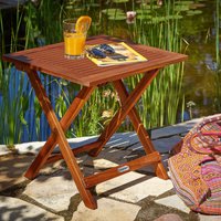 Gartentisch Wetterfest Klappbar Holz 80kg Belastbarkeit 70x70cm Balkon Garten Terrasse Tisch Balkontisch Klapptisch Akazie Outdoor Braun - Casaria von Casaria