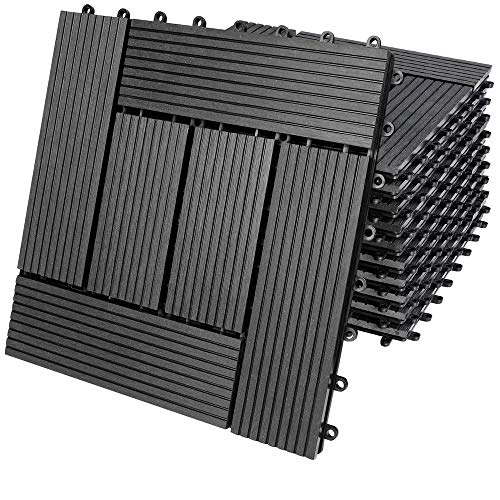 Casaria® WPC Fliesen 30x30 cm 11er Set 1m² Stecksystem Drainage Zuschneidbar Terrasse Balkon Garten klick Mosaik Anthrazit Casaria® WPC Fliesen 30x30 cm 11er Set 1m² Stecksystem Drainage Zuschneidbar Terrasse Balkon Garten klick Mosaik Anthrazit von Deuba