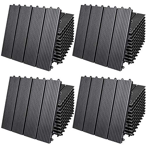 Casaria® WPC Fliesen 30x30 cm 44er Set 4m² Stecksystem Drainage Zuschneidbar Terrasse Balkon Garten klick Klassik Anthrazit Casaria® WPC Fliesen 30x30 cm 44er Set 4m² Stecksystem Drainage Zuschneidbar Terrasse Balkon Garten klick Klassik Anthrazit von Deuba