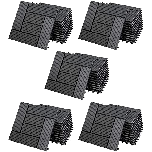 Casaria® WPC Fliesen 30x30 cm 55er Set 5m² Stecksystem Drainage Zuschneidbar Terrasse Balkon Garten klick Mosaik Anthrazit Casaria® WPC Fliesen 30x30 cm 55er Set 5m² Stecksystem Drainage Zuschneidbar Terrasse Balkon Garten klick Mosaik Anthrazit von Deuba