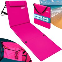 DETEX® Strandmatte mit Rückenlehne Gepolstert Sonnenliege klappbar UV-beständig Tasche Reißverschluss Kissen Tragegurt Garten Camping Picknick von Deuba