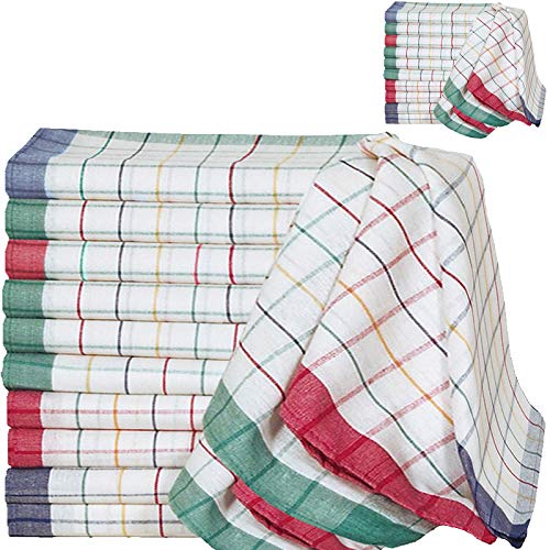 DEUBA® 20er Set Geschirrtücher Saugstark 50x70cm Baumwolle 60 Grad waschbar Küche Küchentücher Geschirrhandtücher kariert von Deuba