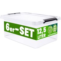 DEUBA® Aufbewahrungsbox mit Deckel verschiedene Größen Box Kunststoff Kisten lebensmittelecht BPA frei klein Klickverschluss transparent stapelbar von Deuba