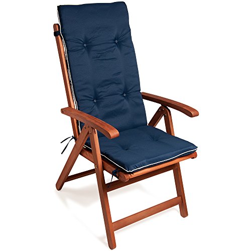 DeTeX® Stuhlauflage Vanamo 6er Set Wasserabweisend Hochlehner Auflage Sitzauflage Stuhlkissen Polsterauflage Blau von Deuba
