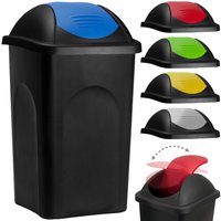 Deuba® Mülleimer Multipat Kunststoff 60L 68 x 41 x 41cm schwarz / rot von Deuba