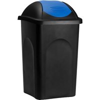 Deuba® Mülleimer Schwarz/Blau Kunststoff 60L von Deuba