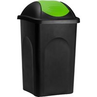 Deuba® Mülleimer Schwarz/Grün Kunststoff 60L von Deuba