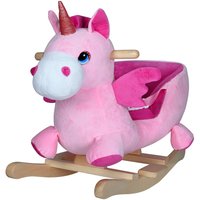 Deuba® Schaukeltier - Schaukelstuhl Einhorn inkl Geräuschfunktion 75 x 75 x 29cm pink von Deuba