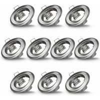 Deuba - 10x led Einbaurahmen inkl. GU10 Keramikfassungen Einbaustrahler Einbauleuchte 10er Set glänzend silber von Deuba