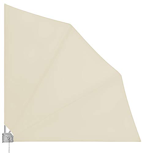 Detex® 2X Balkonfächer Sichtschutz inkl. Abdeckung 140x140cm Wetterfest UV-beständig Terrasse Seitenmarkise Sonnenschutz Wandhalterung Anthrazit von Deuba