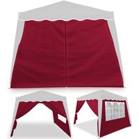 Deuba - 2x Seitenwand Seitenteile Pavillon Faltpavillon 3x3m Capri Partyzelt Gartenzelt Zelt rot von Deuba