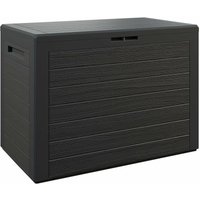 Deuba Auflagenbox 190 l Holz-Optik Wasserabweisend Deckel Abschließbar Garten Balkonbox Gartenbox Truhe anthrazit von Casaria