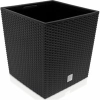 Deuba - Blumentopf 35L/64L Innentopf Mit Griffen Wetterfest Rattanoptik Übertopf Pflanzkübel Anthrazit/Umbra 64 Ltr. - anthrazit von Deuba