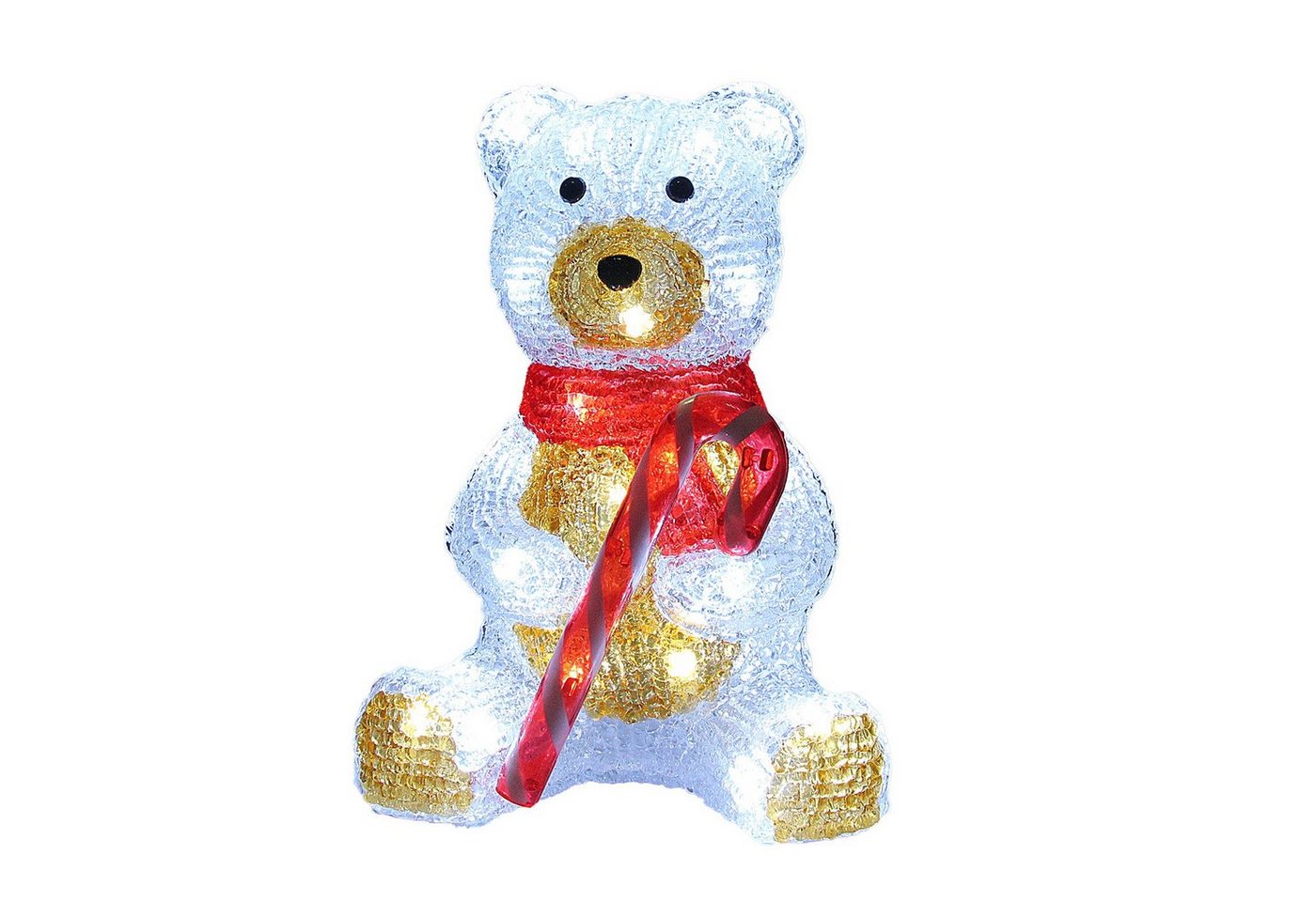 Deuba Dekofigur, Acryl Figur mit LED Teddy 17,5x13x25cm Indoor Outdoor IP44 Innen von Deuba