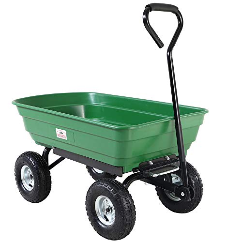 Deuba® Gartenkarre 300 kg Kunststoff Kippfunktion Lenkachse Transportwagen Bollerwagen Muldenkipper Kippwagen von Deuba